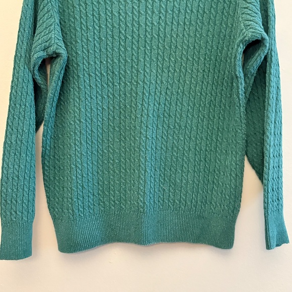 Vintage Parkhurst Green Cable Knit Crewneck 70% Cotton MADE IN CANADA - Picture 11 of 12